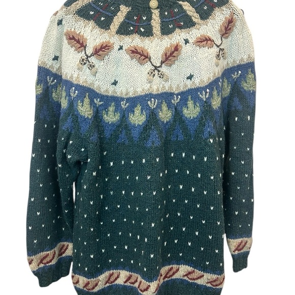 prides landing Sweaters - Green and Cream Knit Sweater by prides landing. Size XL